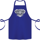 Koala Bear Head Cotton Apron 100% Organic Royal Blue