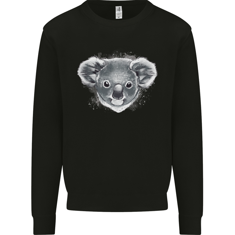 Koala Bear Head Kids Sweatshirt Jumper Black