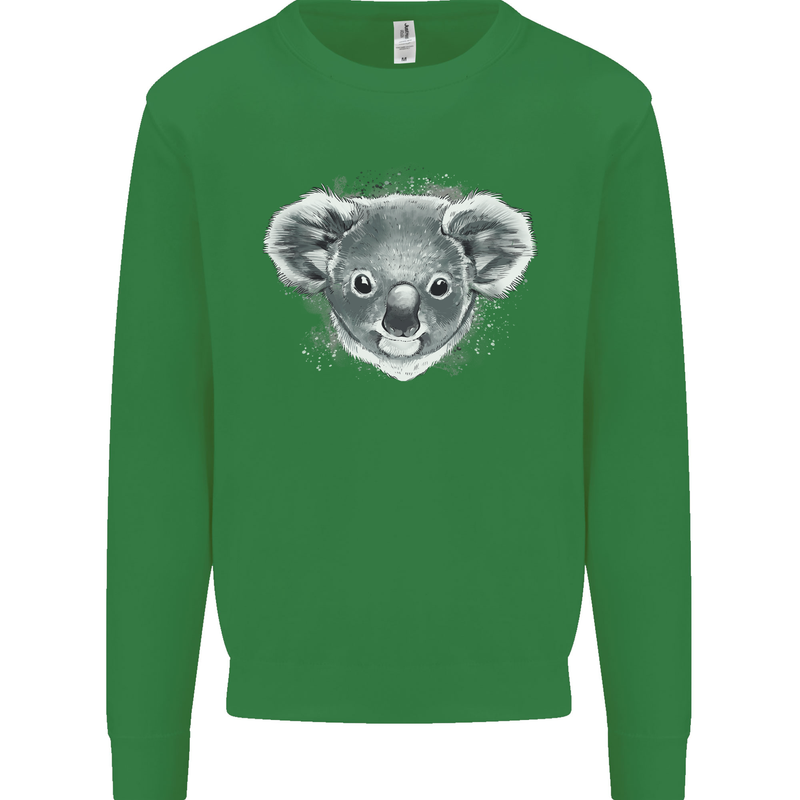 Koala Bear Head Kids Sweatshirt Jumper Irish Green