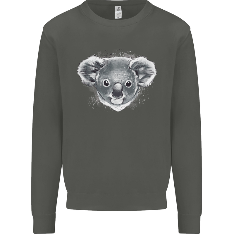 Koala Bear Head Kids Sweatshirt Jumper Storm Grey