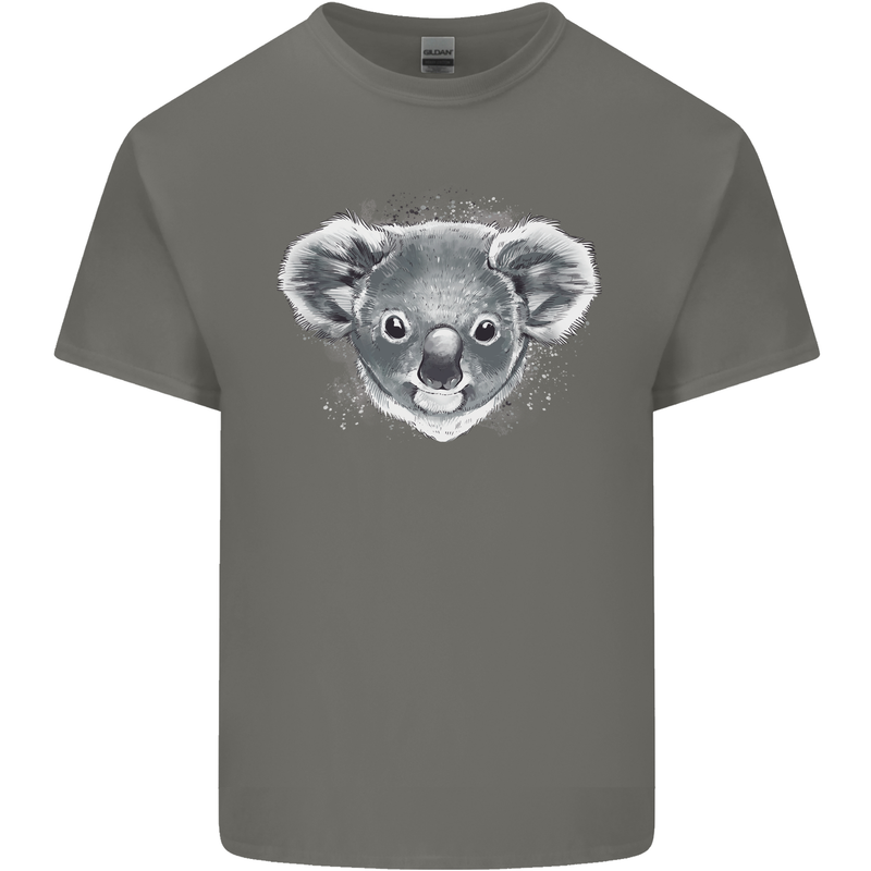 Koala Bear Head Kids T-Shirt Childrens Charcoal
