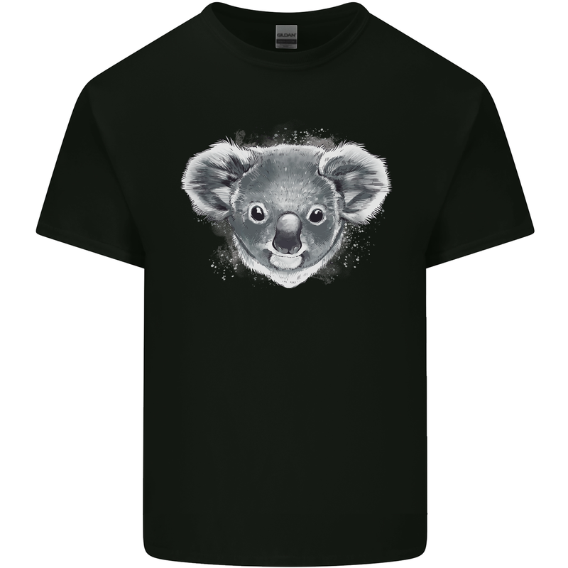 Koala Bear Head Mens Cotton T-Shirt Tee Top Black