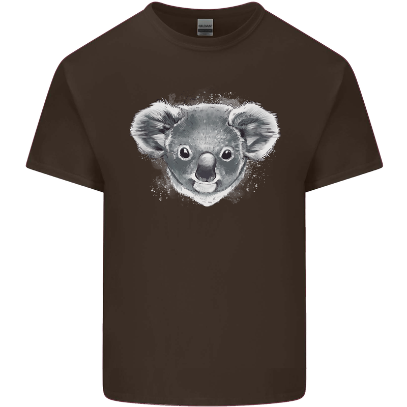 Koala Bear Head Mens Cotton T-Shirt Tee Top Dark Chocolate