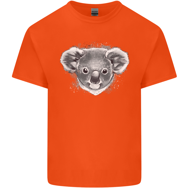 Koala Bear Head Mens Cotton T-Shirt Tee Top Orange