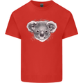 Koala Bear Head Mens Cotton T-Shirt Tee Top Red