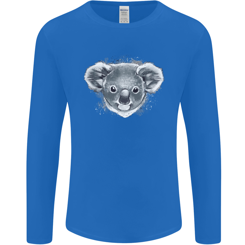 Koala Bear Head Mens Long Sleeve T-Shirt Royal Blue