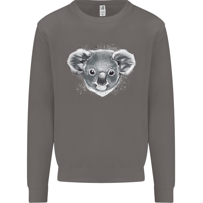 Koala Bear Head Mens Sweatshirt Jumper Charcoal