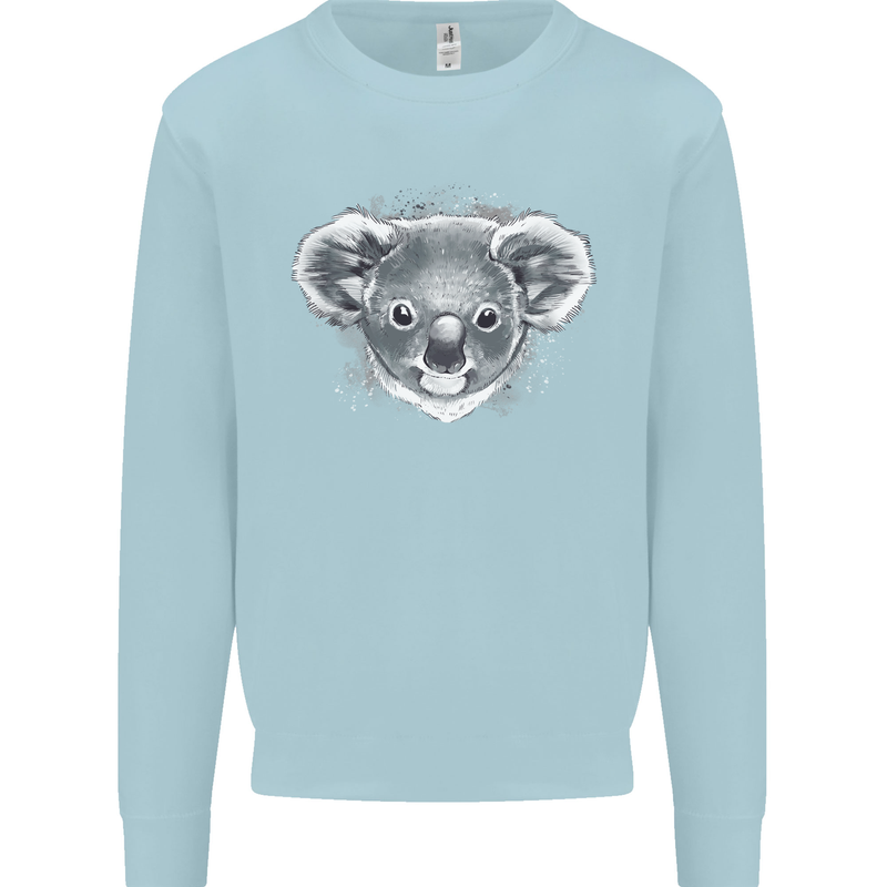 Koala Bear Head Mens Sweatshirt Jumper Light Blue