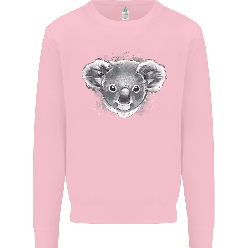 Koala Bear Head Mens Sweatshirt Jumper Light Pink