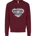 Koala Bear Head Mens Sweatshirt Jumper Maroon