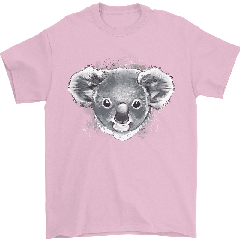 Koala Bear Head Mens T-Shirt 100% Cotton Light Pink