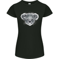 Koala Bear Head Womens Petite Cut T-Shirt Black