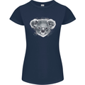 Koala Bear Head Womens Petite Cut T-Shirt Navy Blue