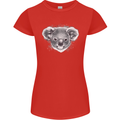 Koala Bear Head Womens Petite Cut T-Shirt Red