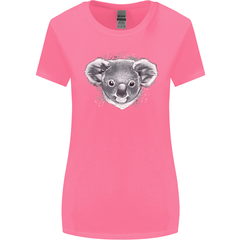 Koala Bear Head Womens Wider Cut T-Shirt Azalea
