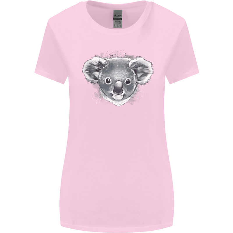 Koala Bear Head Womens Wider Cut T-Shirt Light Pink