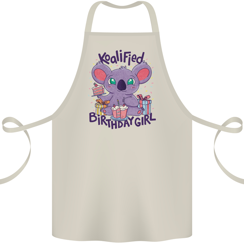 Koalified Birthday Girl 3rd 4th 5th 6th 7th 8th 9th Cotton Apron 100% Organic Natural