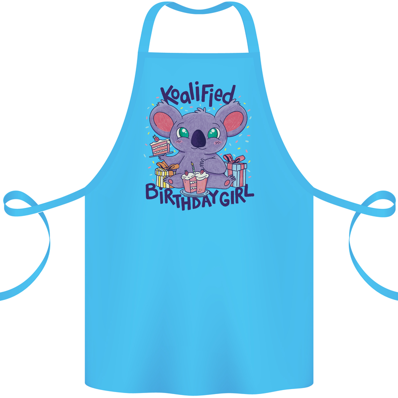 Koalified Birthday Girl 3rd 4th 5th 6th 7th 8th 9th Cotton Apron 100% Organic Turquoise