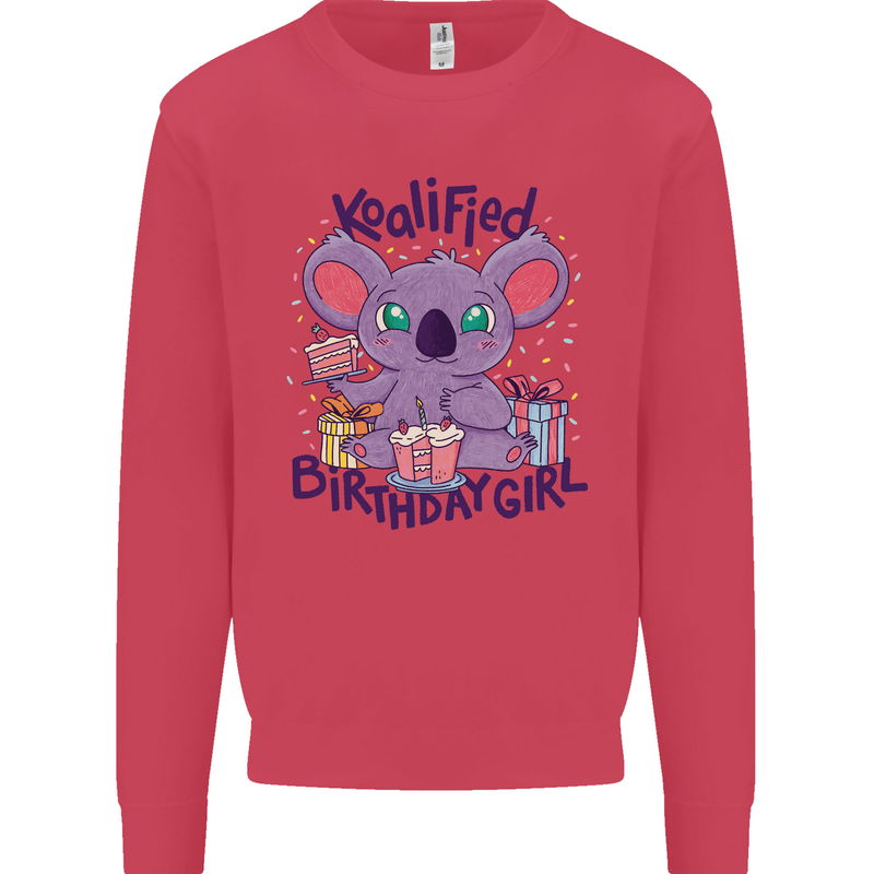 Koalified Birthday Girl 3rd 4th 5th 6th 7th 8th 9th Kids Sweatshirt Jumper Heliconia