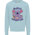 Koalified Birthday Girl 3rd 4th 5th 6th 7th 8th 9th Kids Sweatshirt Jumper Light Blue