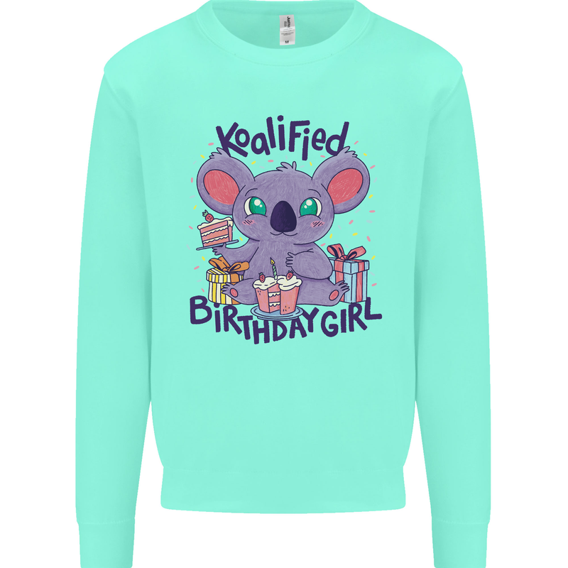 Koalified Birthday Girl 3rd 4th 5th 6th 7th 8th 9th Kids Sweatshirt Jumper Peppermint