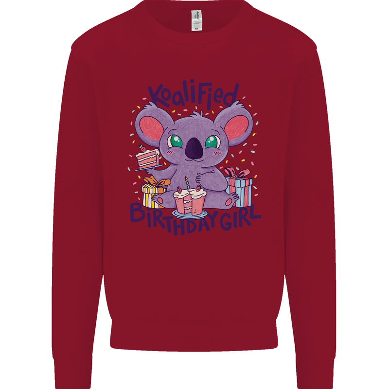 Koalified Birthday Girl 3rd 4th 5th 6th 7th 8th 9th Kids Sweatshirt Jumper Red