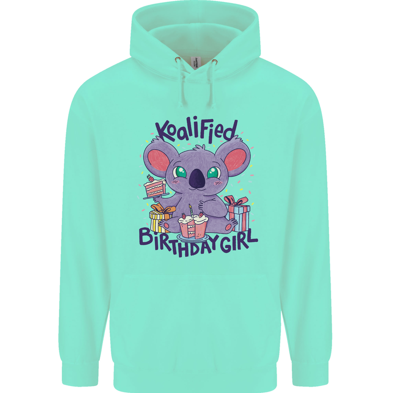 Koalified Birthday Girl 3rd 4th 5th 6th 7th 8th 9th Mens 80% Cotton Hoodie Peppermint