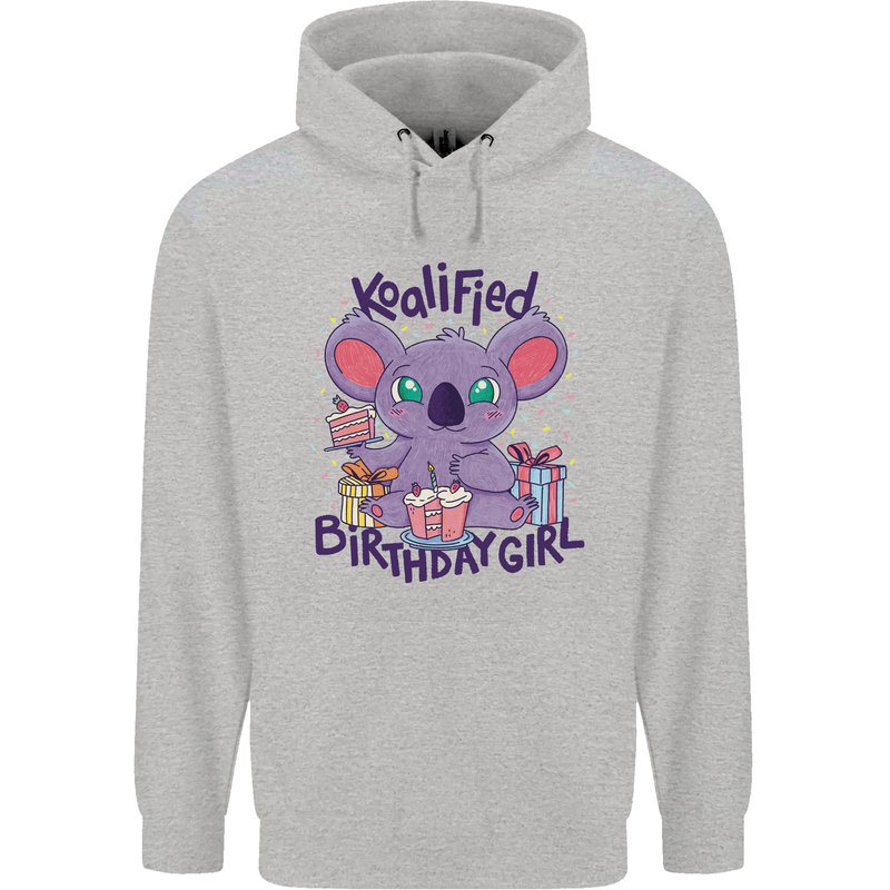 Koalified Birthday Girl 3rd 4th 5th 6th 7th 8th 9th Mens 80% Cotton Hoodie Sports Grey