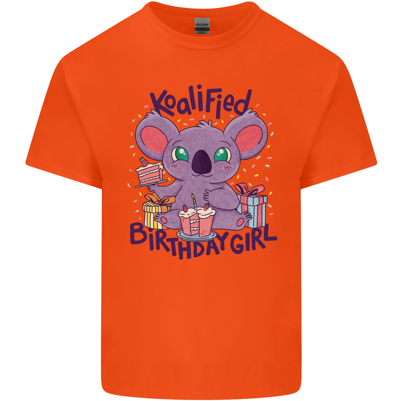 Koalified Birthday Girl 3rd 4th 5th 6th 7th 8th 9th Mens Cotton T-Shirt Tee Top Orange