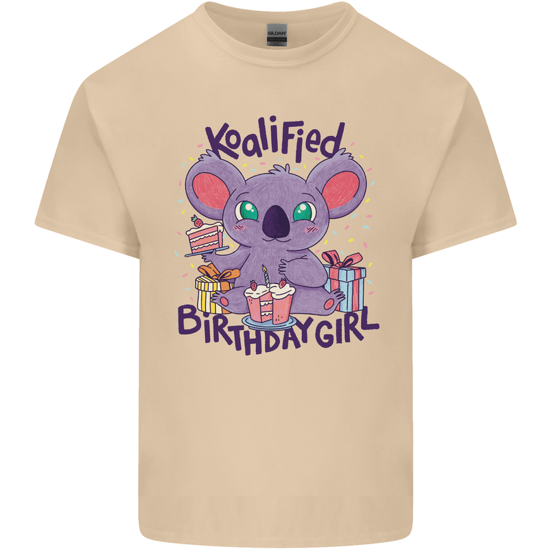 Koalified Birthday Girl 3rd 4th 5th 6th 7th 8th 9th Mens Cotton T-Shirt Tee Top Sand
