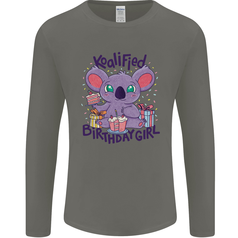 Koalified Birthday Girl 3rd 4th 5th 6th 7th 8th 9th Mens Long Sleeve T-Shirt Charcoal