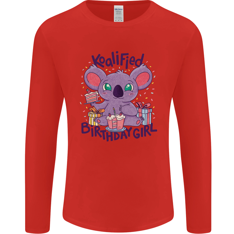 Koalified Birthday Girl 3rd 4th 5th 6th 7th 8th 9th Mens Long Sleeve T-Shirt Red