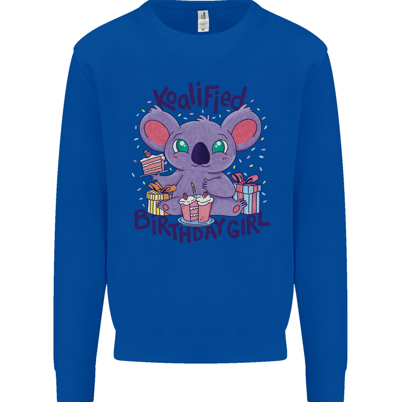 Koalified Birthday Girl 3rd 4th 5th 6th 7th 8th 9th Mens Sweatshirt Jumper Royal Blue