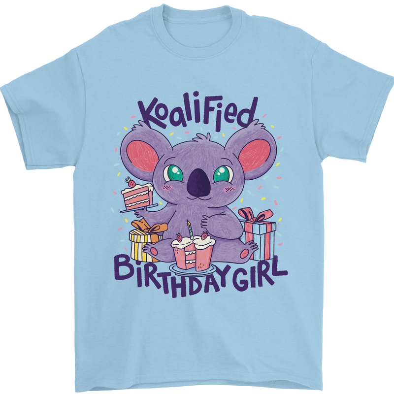 Koalified Birthday Girl 3rd 4th 5th 6th 7th 8th 9th Mens T-Shirt 100% Cotton Light Blue