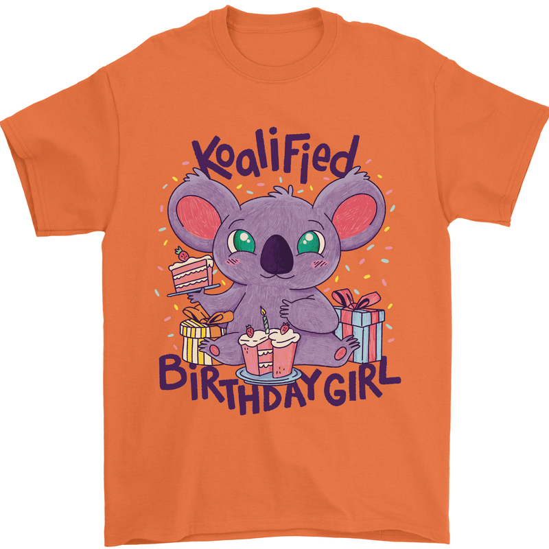 Koalified Birthday Girl 3rd 4th 5th 6th 7th 8th 9th Mens T-Shirt 100% Cotton Orange