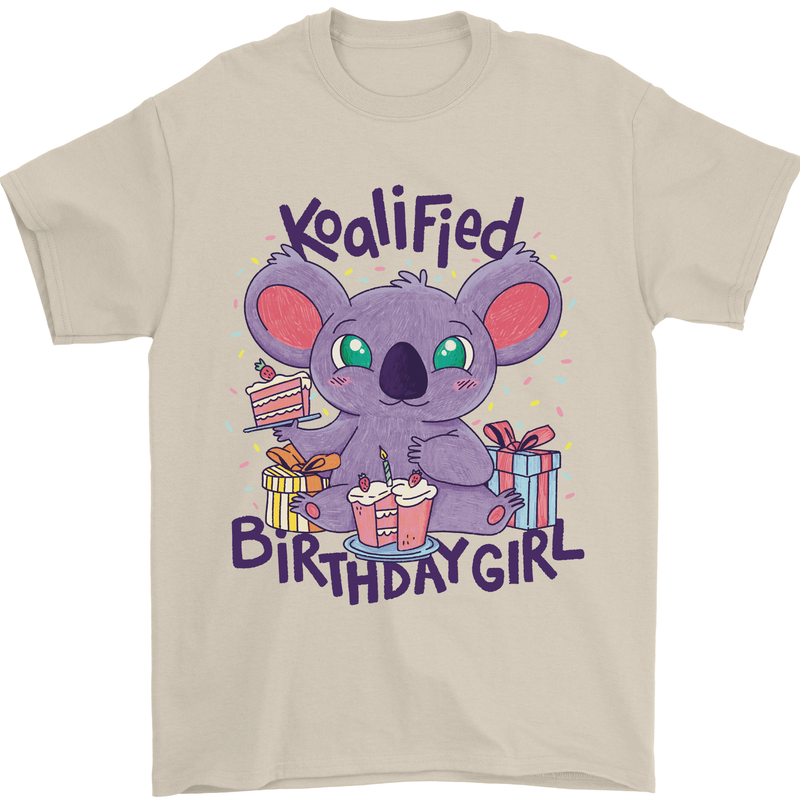 Koalified Birthday Girl 3rd 4th 5th 6th 7th 8th 9th Mens T-Shirt 100% Cotton Sand