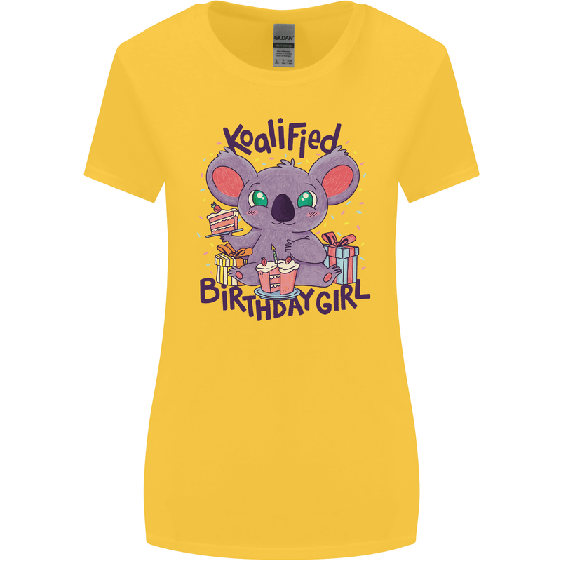 Koalified Birthday Girl 3rd 4th 5th 6th 7th 8th 9th Womens Wider Cut T-Shirt Yellow