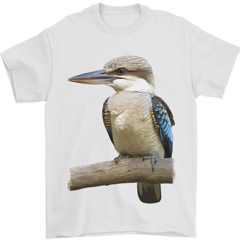 Kookaburra Kingfisher Ornathology Birdwatcher Mens T-Shirt 100% Cotton White