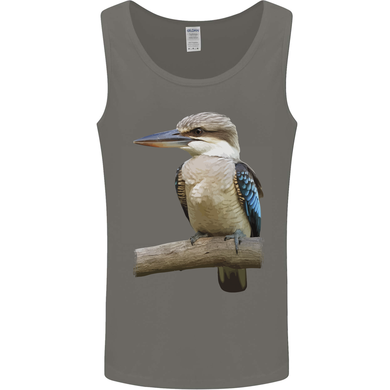 Kookaburra Kingfisher Ornathology Birdwatcher Mens Vest Tank Top Charcoal