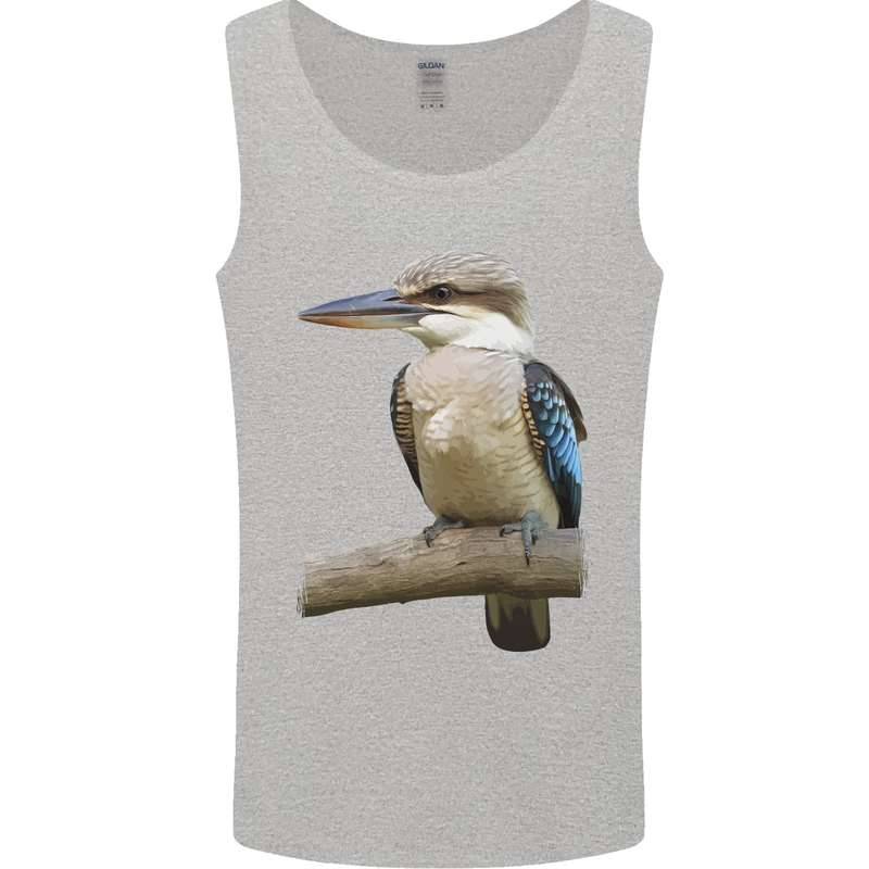 Kookaburra Kingfisher Ornathology Birdwatcher Mens Vest Tank Top Sports Grey
