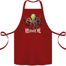 Kraken Release Me Octopus Cthulhu Squid Cotton Apron 100% Organic Maroon