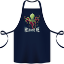 Kraken Release Me Octopus Cthulhu Squid Cotton Apron 100% Organic Navy Blue