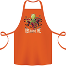 Kraken Release Me Octopus Cthulhu Squid Cotton Apron 100% Organic Orange