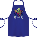 Kraken Release Me Octopus Cthulhu Squid Cotton Apron 100% Organic Royal Blue