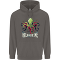 Kraken Release Me Octopus Cthulhu Squid Mens 80% Cotton Hoodie Charcoal
