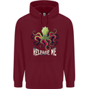 Kraken Release Me Octopus Cthulhu Squid Mens 80% Cotton Hoodie Maroon
