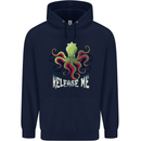 Kraken Release Me Octopus Cthulhu Squid Mens 80% Cotton Hoodie Navy Blue