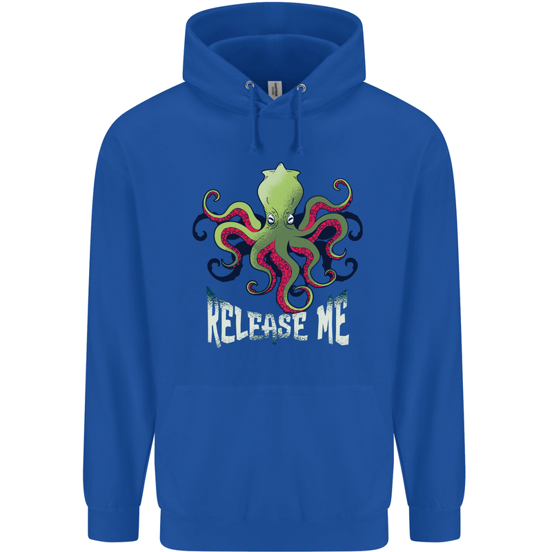 Kraken Release Me Octopus Cthulhu Squid Mens 80% Cotton Hoodie Royal Blue