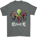 Kraken Release Me Octopus Cthulhu Squid Mens T-Shirt 100% Cotton Charcoal
