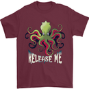 Kraken Release Me Octopus Cthulhu Squid Mens T-Shirt 100% Cotton Maroon